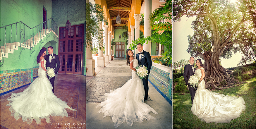 Wedding pictures taken at the Biltmore Hotel in Coral Gables, Miami