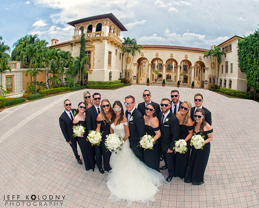 Bridal party picture taken at the Biltmore Hotel in Coral Gables, Florida 