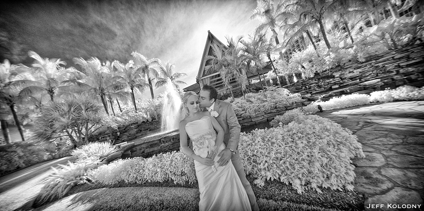 Infrared wedding picture taken at the Marco Island Marriott.